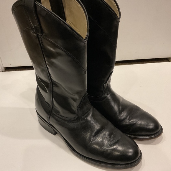 Laredo Women’s Black Leather Roper Cowboy Boots, Size 8.5 M - Picture 4 of 8